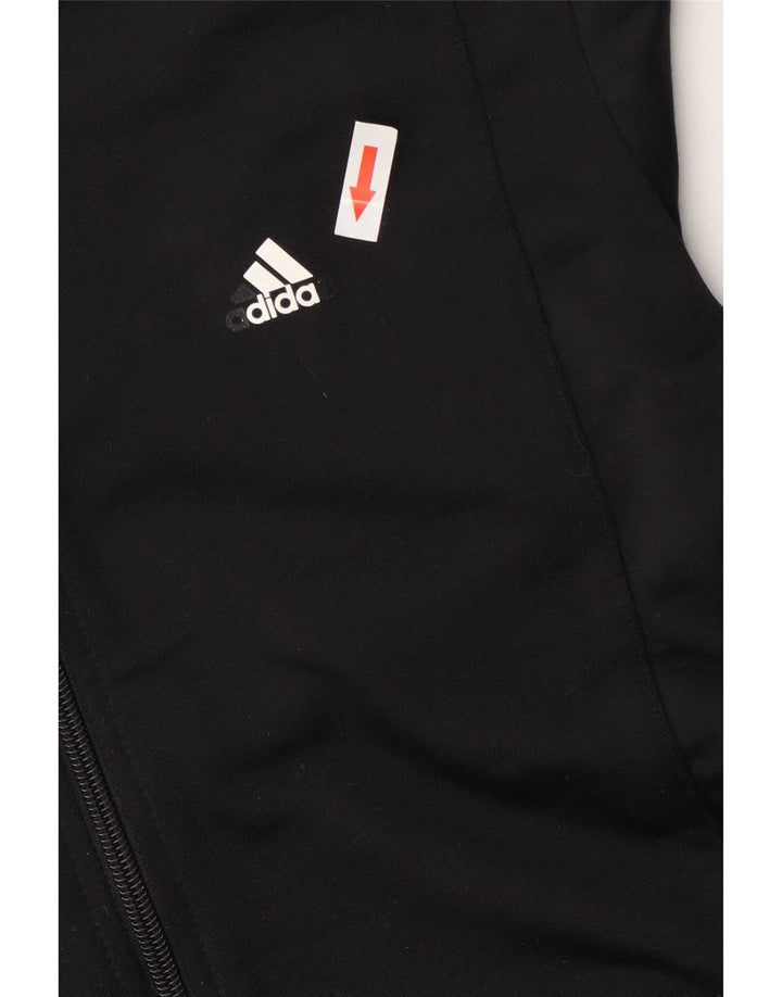 Adidas Womens Tracksuit Top Jacket UK 8/10 Pequeno Poliéster Preto