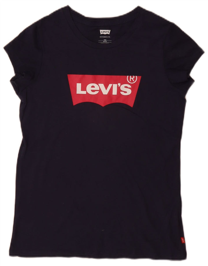 Camiseta gráfica feminina LEVI'S 15-16 anos algodão azul marinho