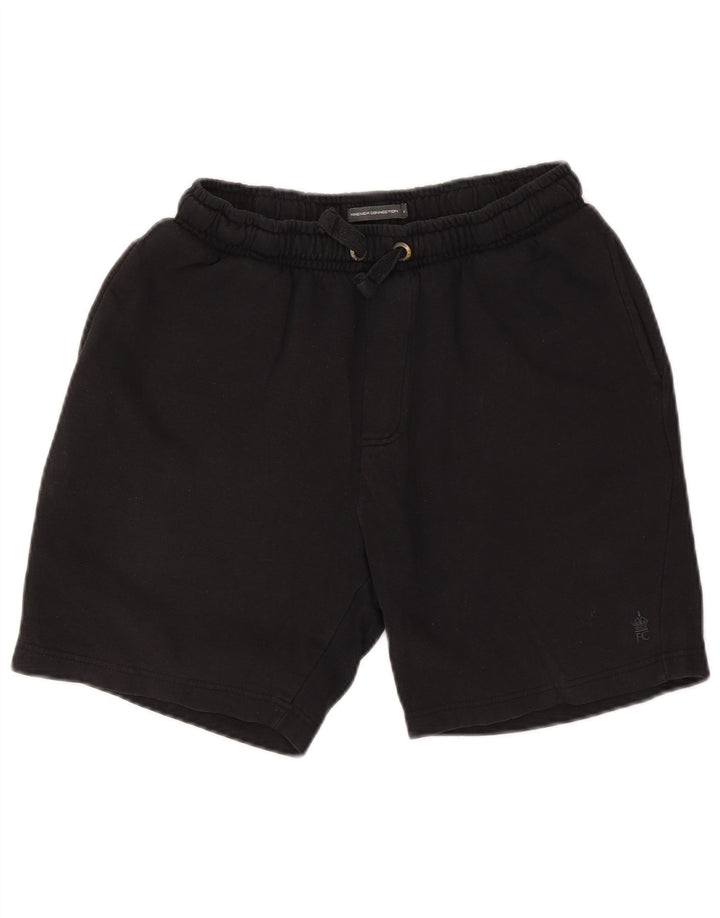 French Connection Mens Sport Shorts Médio Algodão Preto