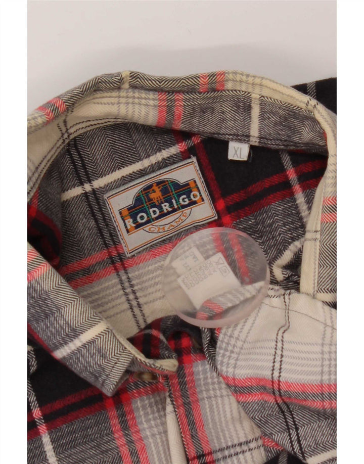 Camisa masculina de flanela Rodrigo XL azul marinho xadrez algodão