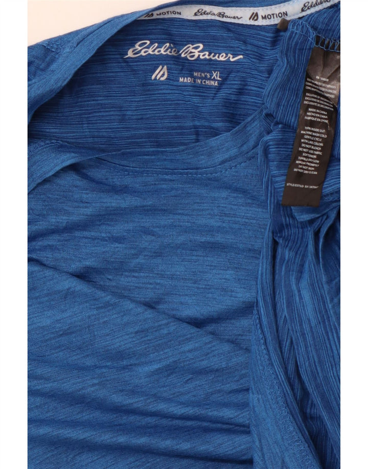 Camiseta masculina EDDIE BAUER XL poliéster manchado azul