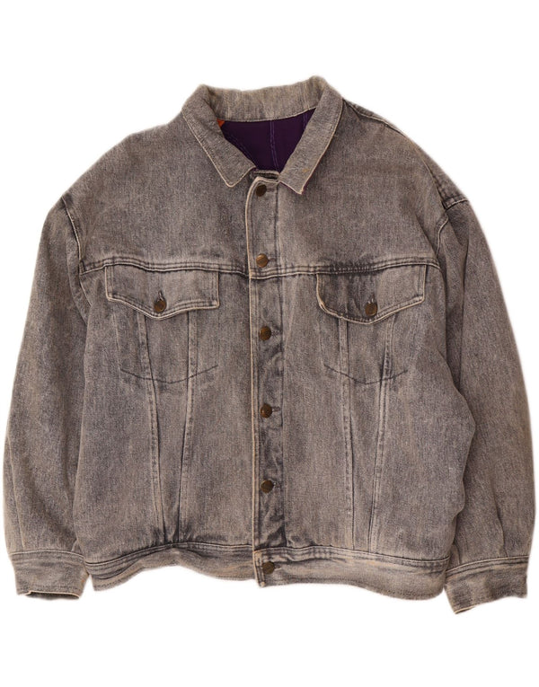 Jaqueta jeans feminina fechada FECHADA Reino Unido 14 grande cinza