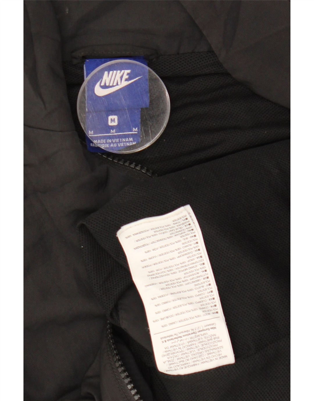 NIKE Womens Tracksuit Top Jacket UK 14 Médio Preto Poliéster