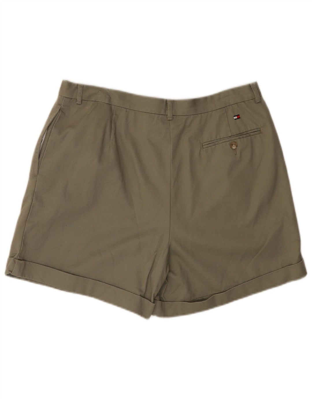 Shorts Chino feminino TOMMY HILFIGER US 12 grande W32 algodão cáqui