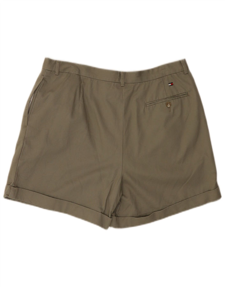 Shorts Chino feminino TOMMY HILFIGER US 12 grande W32 algodão cáqui