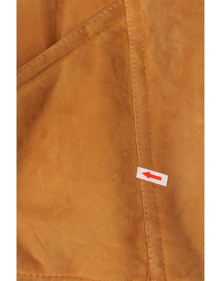 Jaqueta feminina vintage de shearling de grandes dimensões IT 42 Medium Brown Colourblock