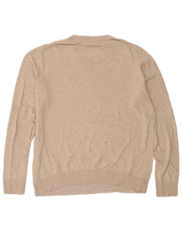 Suéter masculino Jack & Jones com gola redonda, algodão manchado bege grande