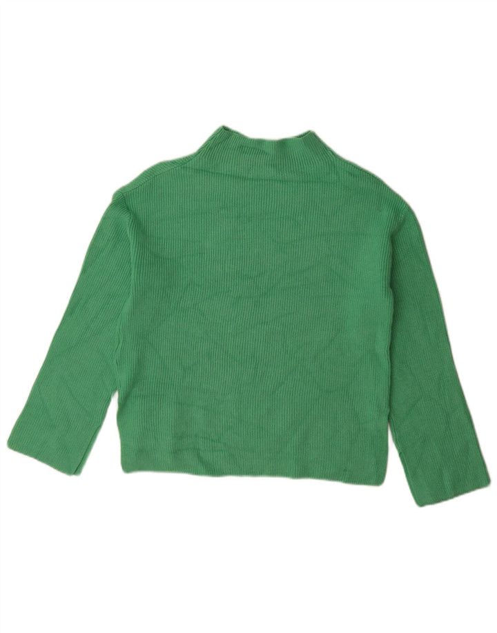 Suéter feminino Marks & Spencer com gola tartaruga Reino Unido 10 viscose verde pequena