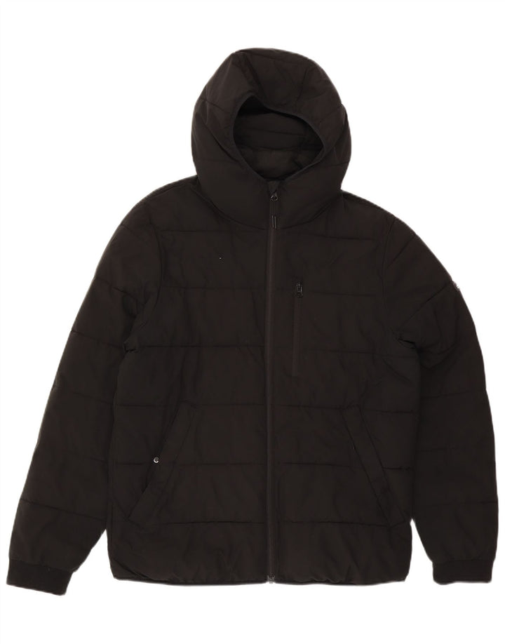 Jaqueta masculina acolchoada com capuz Abercrombie & Fitch Reino Unido 38 médio preto