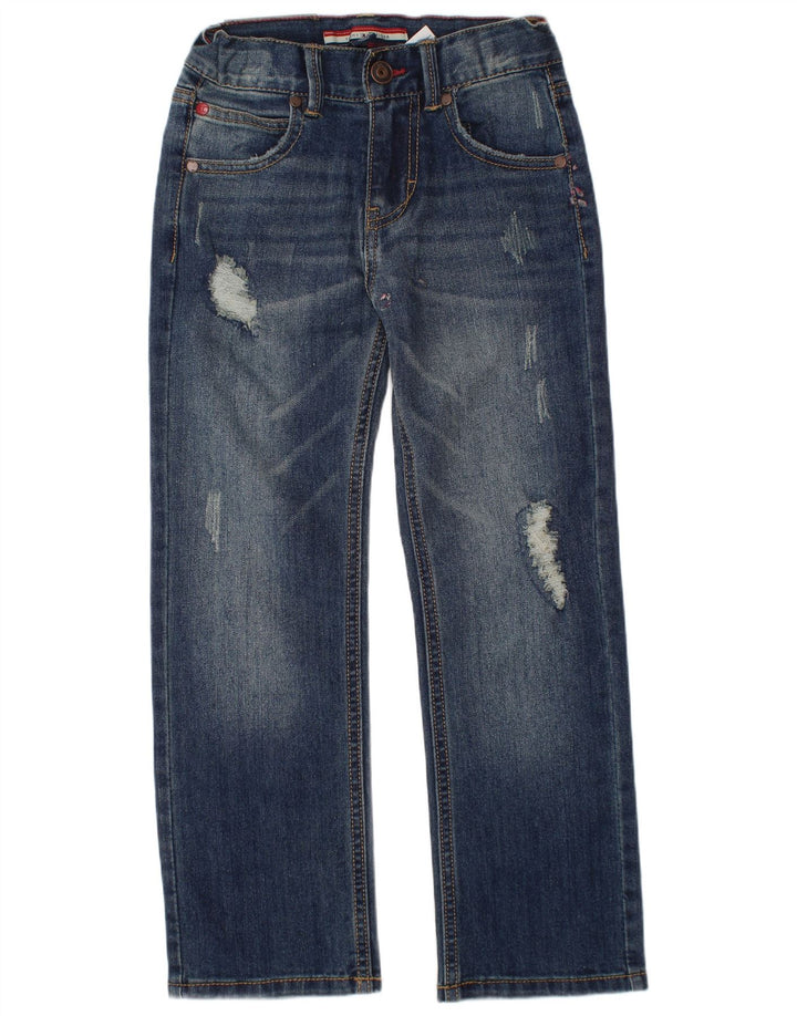 TOMMY HILFIGER Meninos jeans retos desgastados 5-6 anos W24 L20 Azul