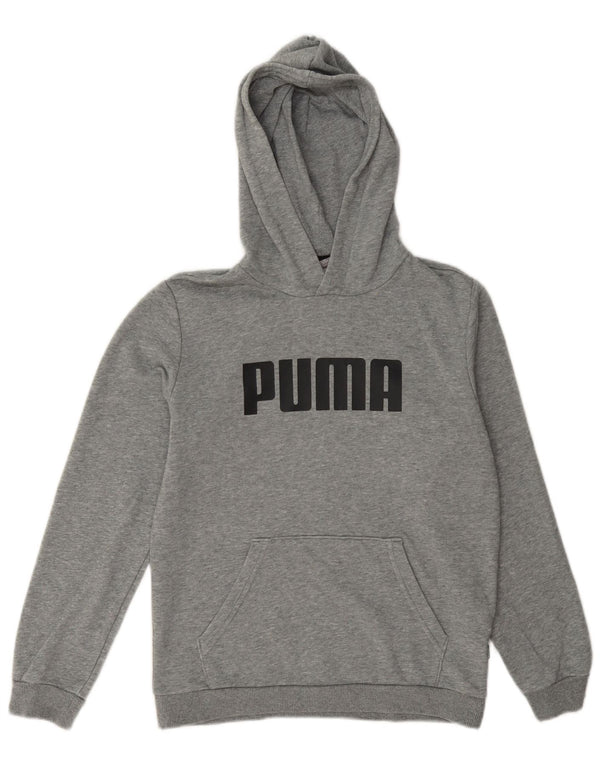 Jumper com capuz gráfico Puma Boys 11-12 anos algodão cinza