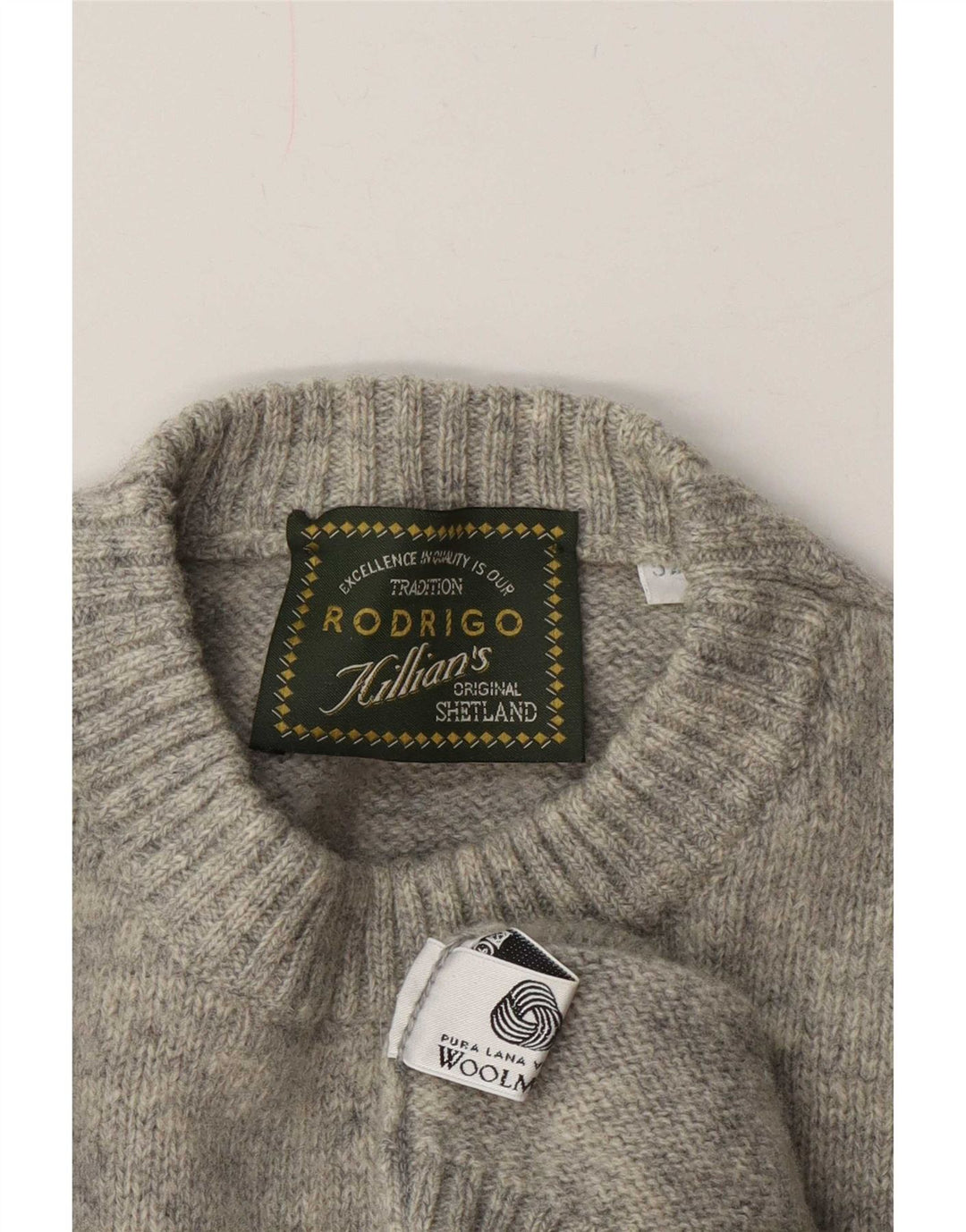 Suéter masculino Rodrigo com gola redonda IT 52 grande lã cinza