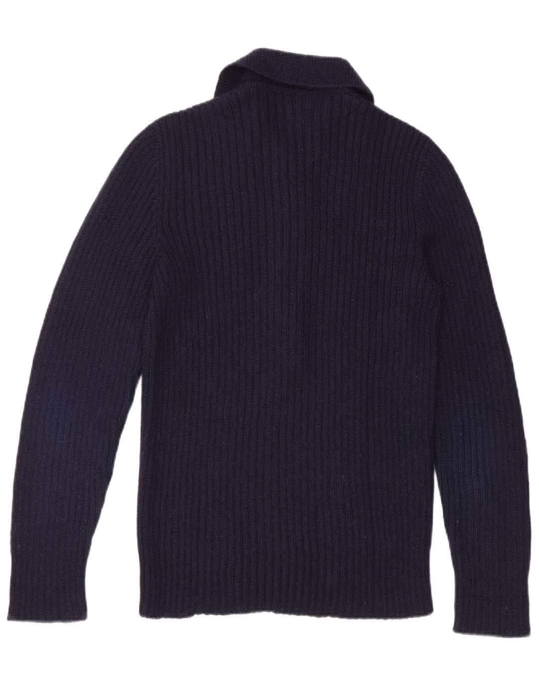Suéter masculino vintage com gola polo pequeno azul marinho