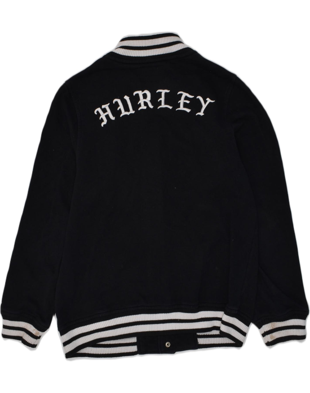 Jaqueta HURLEY Boys Graphic Varsity 11-12 anos grande algodão preto