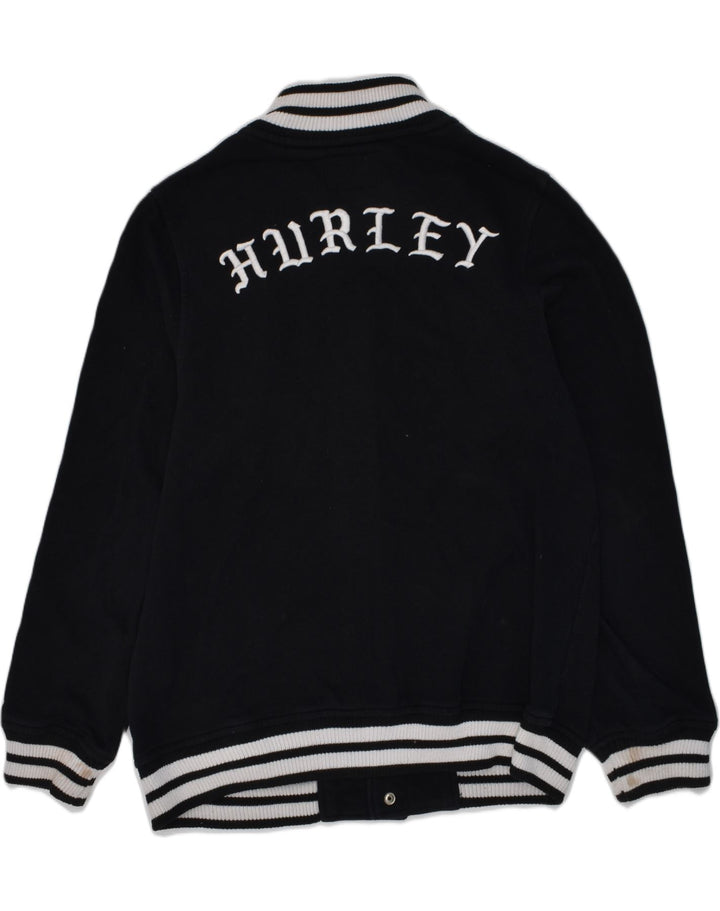 Jaqueta HURLEY Boys Graphic Varsity 11-12 anos grande algodão preto