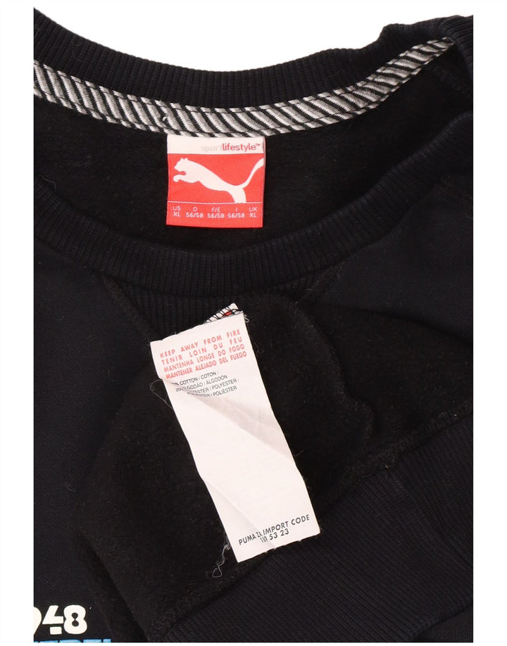 PUMA Mens Graphic Moletom Jumper XL Algodão Preto