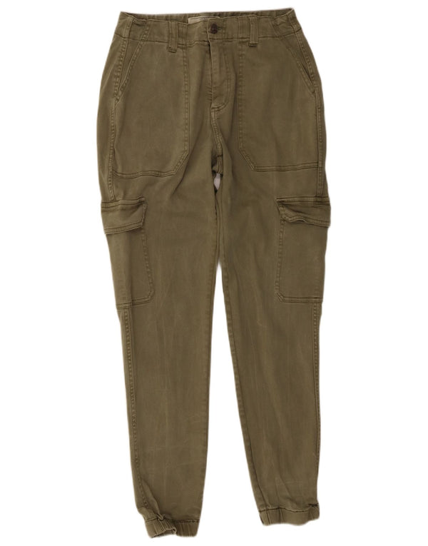 Fat Face Womens Joggers Cargo Calças Reino Unido 10 Pequeno W28 L27 Algodão Verde