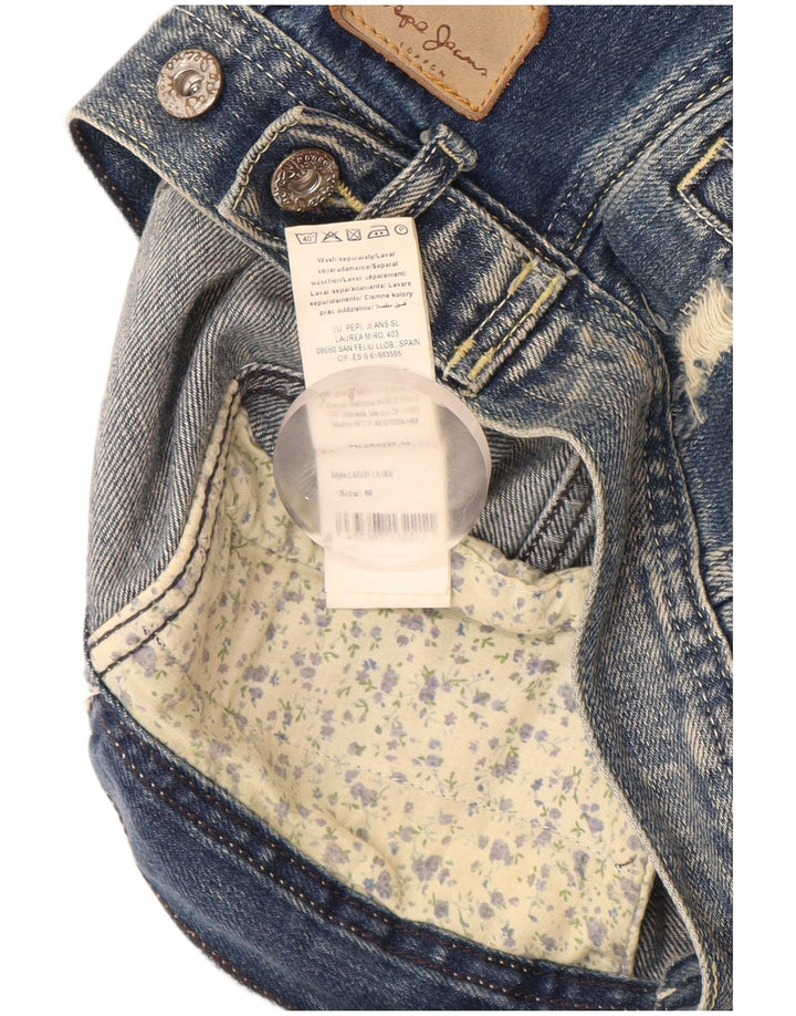 PEPE Jeans Colete jeans desgastado para meninos 7-8 anos algodão azul médio