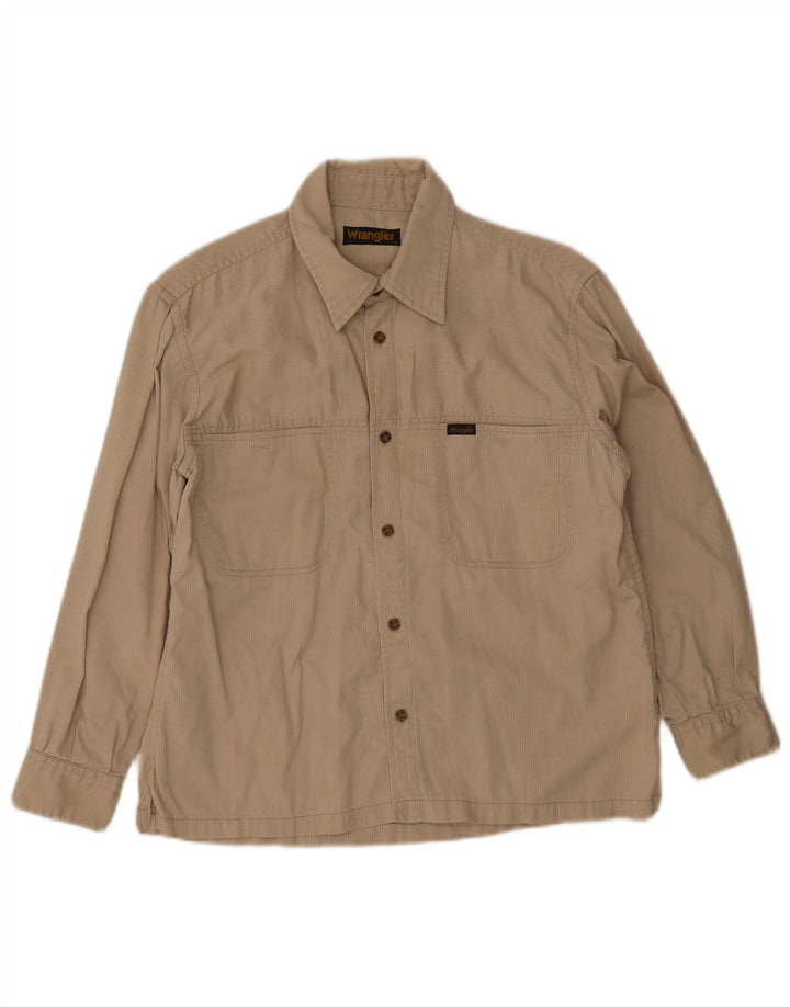 Camisa Wrangler Boys 14-15 Anos Grande Risca de Giz Bege