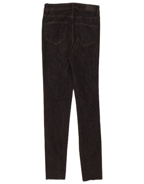 Calça jeans feminina Marks & Spencer The Ivy Skinny UK 8 pequena W28 L30 preta