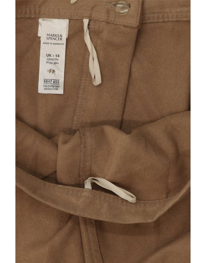 Saia trompete feminina Marks & Spencer UK 14 grande W32 poliéster marrom