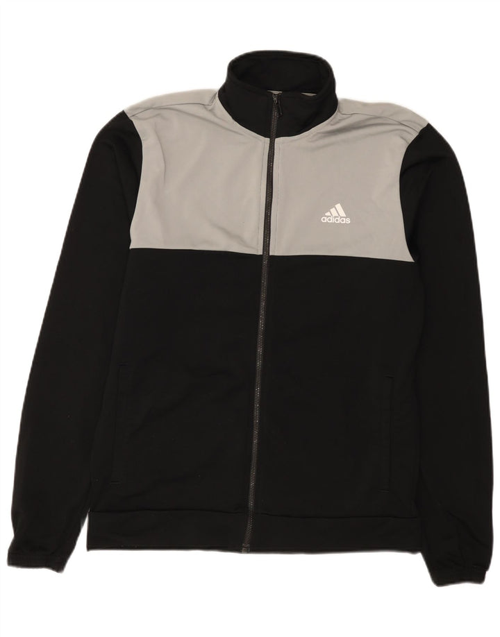 Adidas Mens Tracksuit Top Jacket UK 40/42 Médio Preto Poliéster