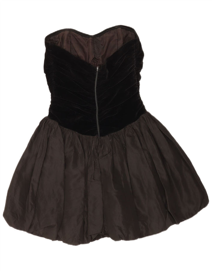 Vestido feminino Aria sem alças UK 10 pequeno bloco colorido preto