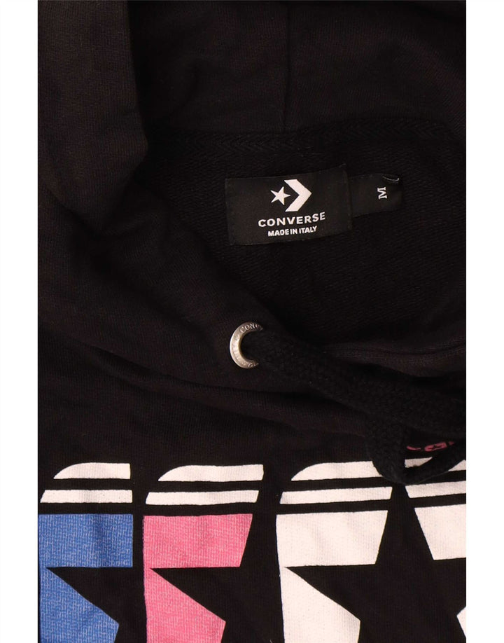 Converse masculino gráfico moletom com capuz médio algodão preto