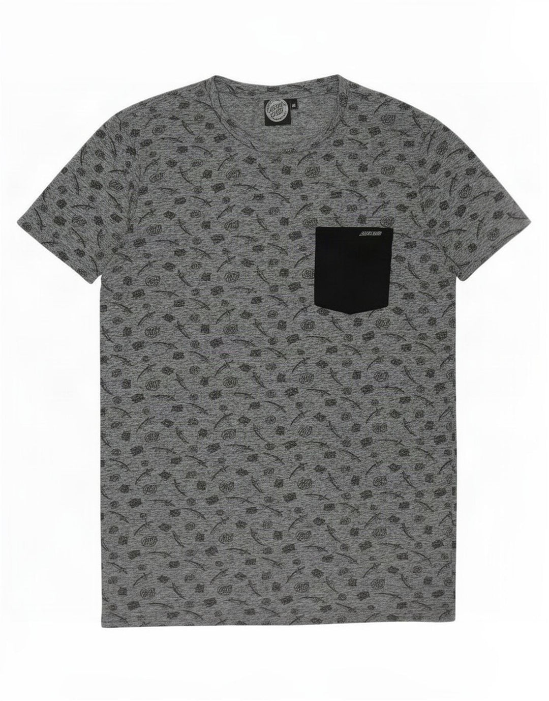 Camiseta gráfica masculina Santa Cruz Top cinza médio poliéster