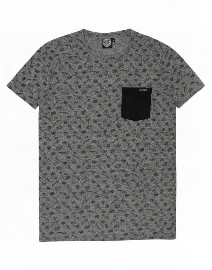 Camiseta gráfica masculina Santa Cruz Top cinza médio poliéster