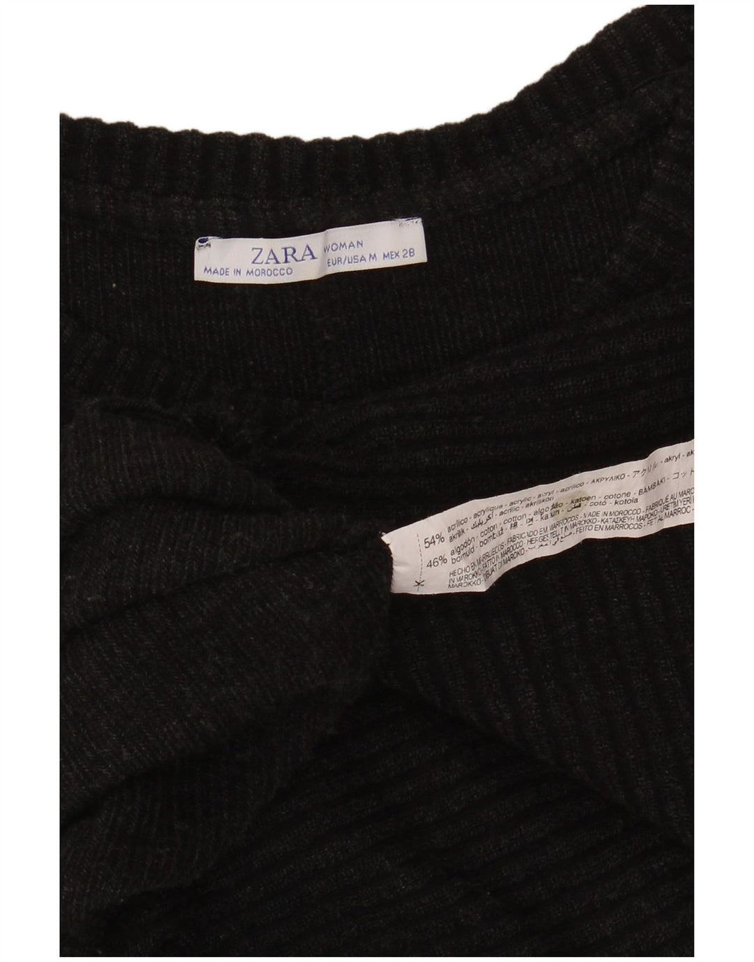 Zara Suéter feminino cropped grande com gola canoa Reino Unido 14 cinza médio