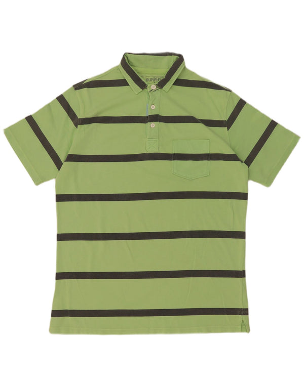 Camisa polo masculina Murphy & Nye XL algodão listrado verde
