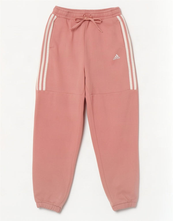 Adidas feminino solto ajuste calças de treino joggers reino unido 4/6 xs algodão rosa