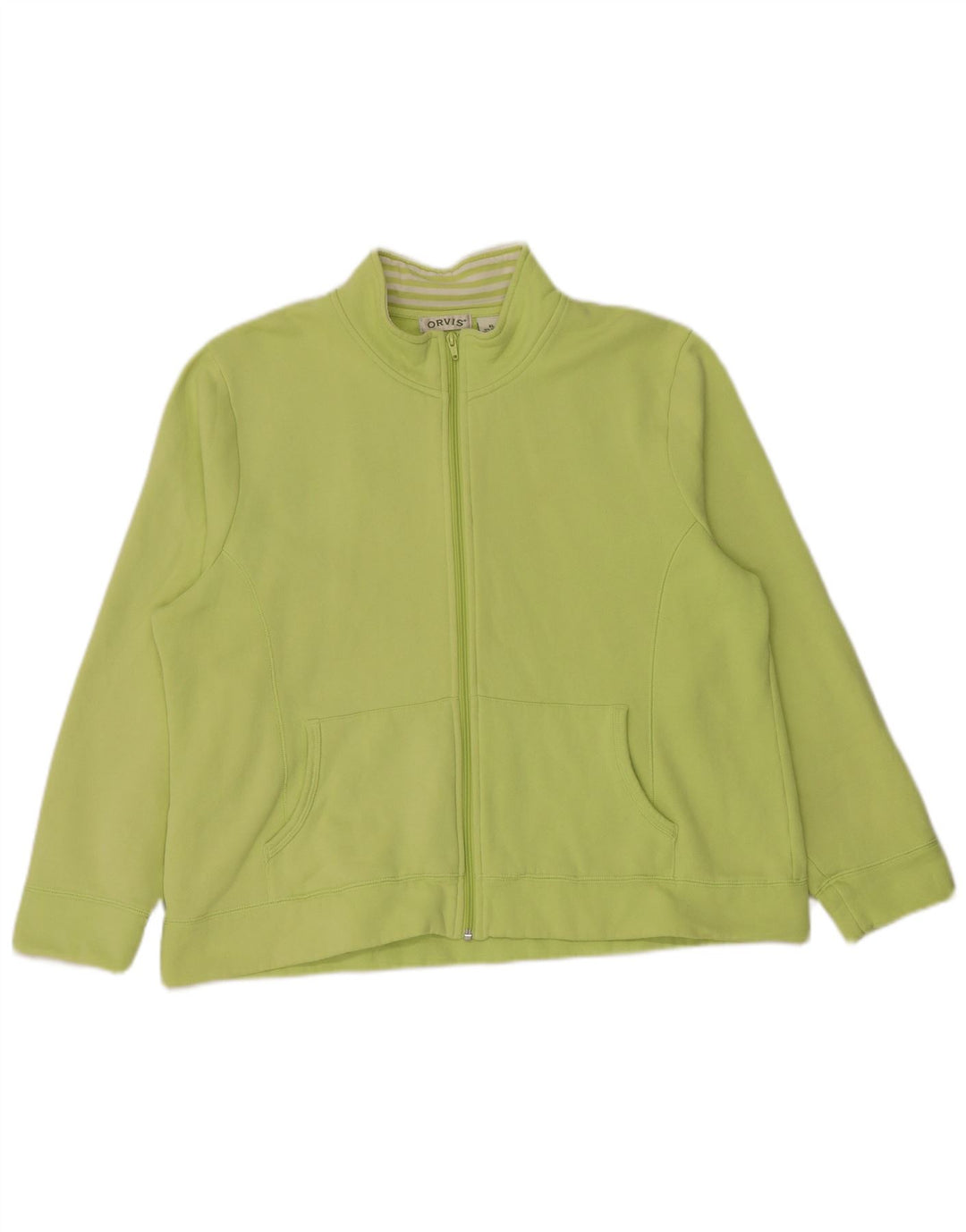Orvis Womens Tracksuit Top Jacket UK 18 XL Algodão Verde