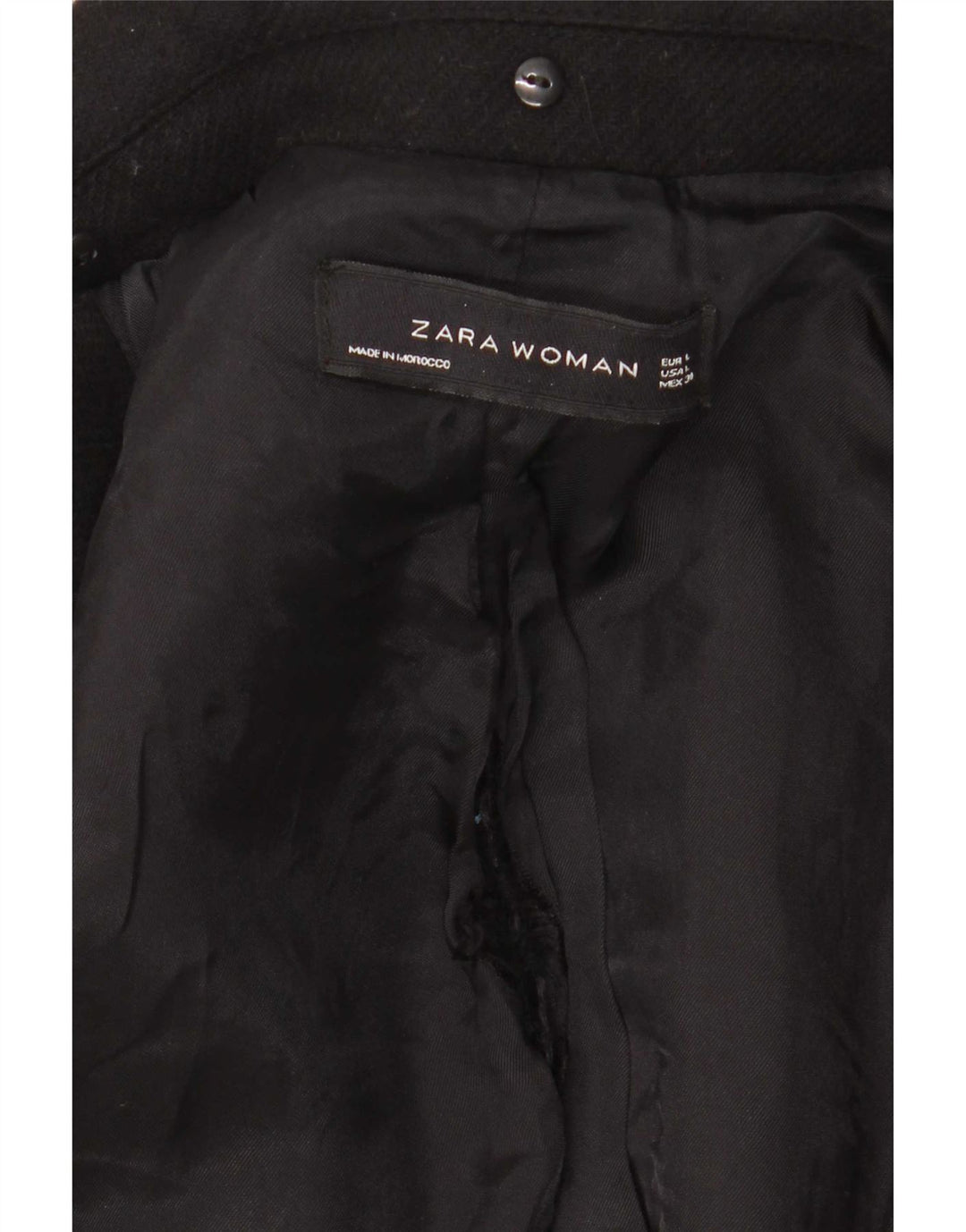 Sobretudo feminino Zara UK 14 grande preto