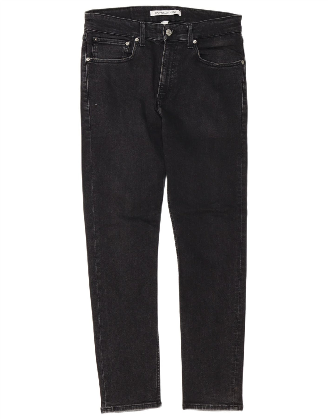 Calvin Klein Mens Jeans Slim W32 L30 Algodão Preto