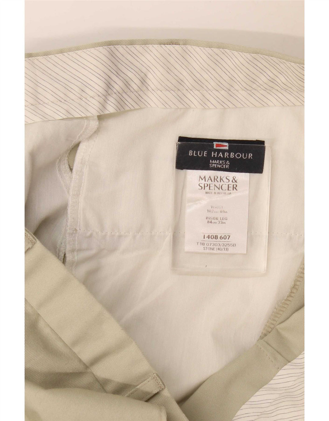 Calça masculina Marks & Spencer Blue Harbor Straight Suit W40 L33 Bege