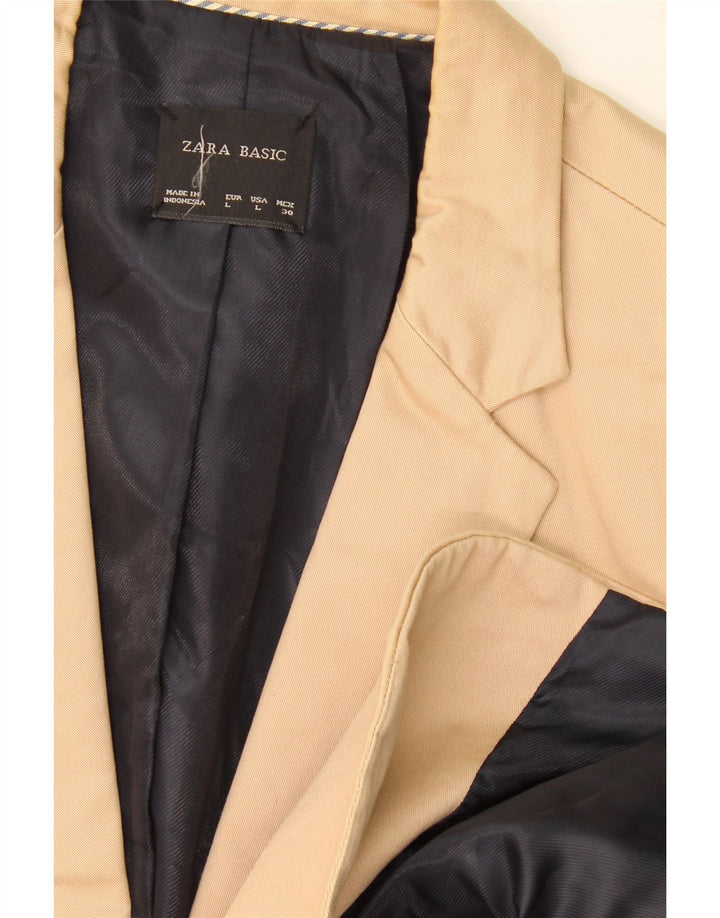 Jaqueta blazer feminina Zara com 1 botão Reino Unido 16 grande bege