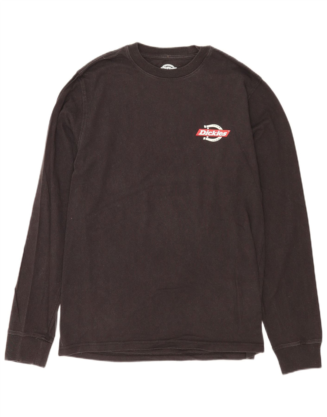 Dickies Mens Graphic Top Manga Longa Pequeno Algodão Preto