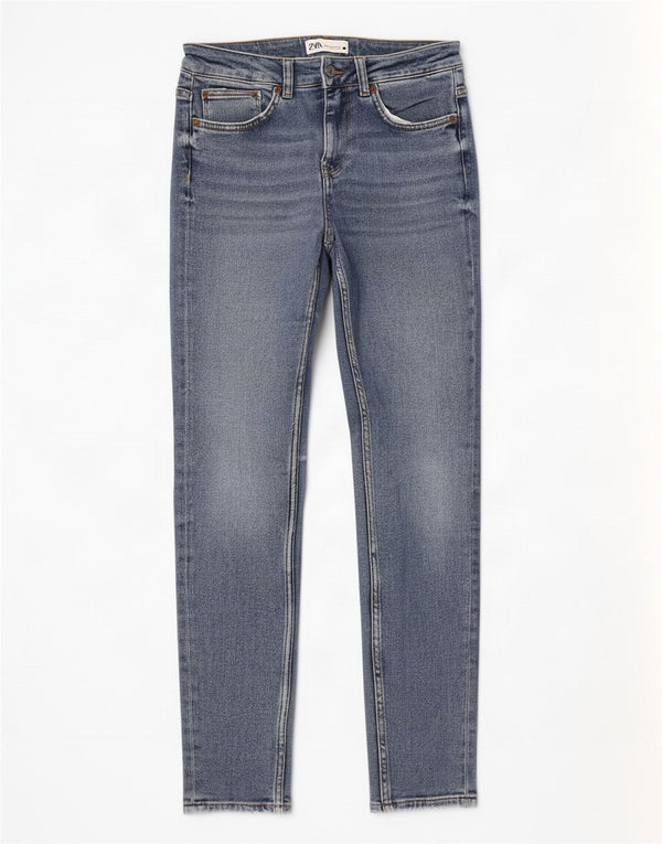 Zara Womens Slim Jeans EU 40 Médio W30 L28 Azul Algodão