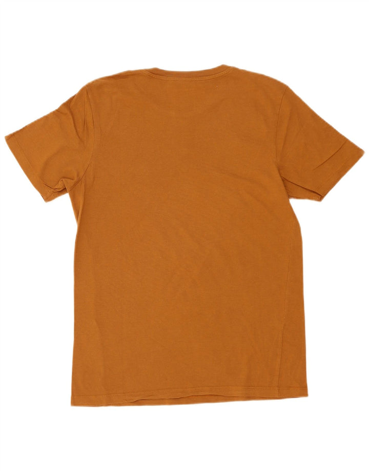 Camiseta gráfica masculina Jack & Jones algodão marrom médio