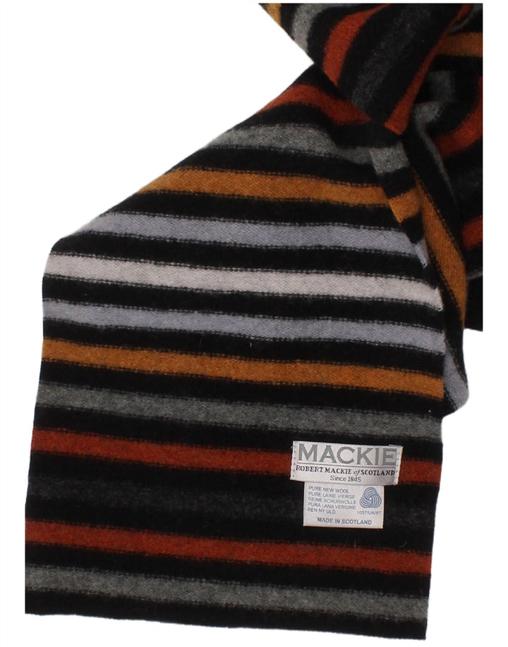 Lenço retangular masculino Robert Mackie tamanho único listrado multicolorido clássico
