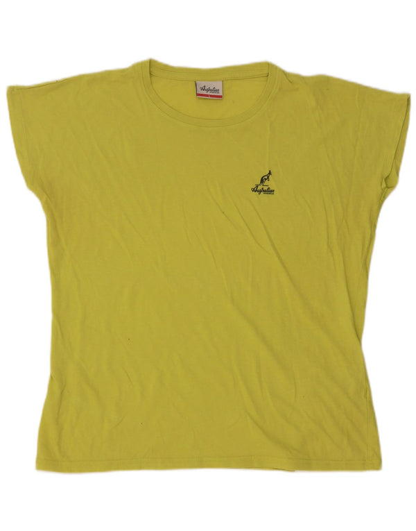 Camiseta feminina AUSTRALIAN L'ALPINA UK 16 grande amarelo