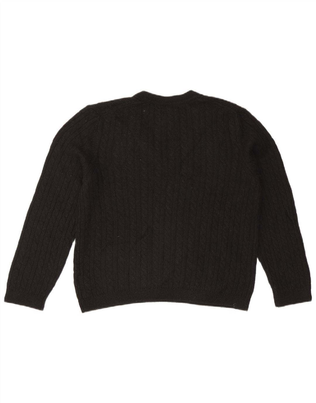 Suéter feminino TOMMY HILFIGER com decote em V Reino Unido 14 médio preto nylon