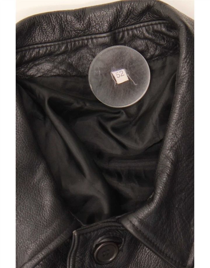 Jaqueta de couro masculina vintage IT 52 XL couro preto
