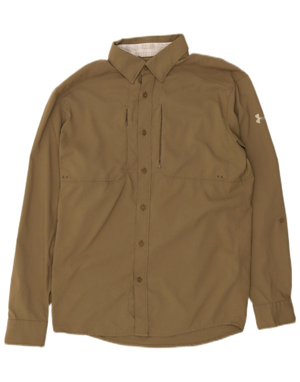 Camisa masculina Under Armour Loose Fit pequena poliéster cáqui