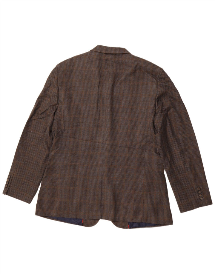 Jaqueta blazer masculina IZOD com 2 botões UK 42 XL poliéster xadrez cinza