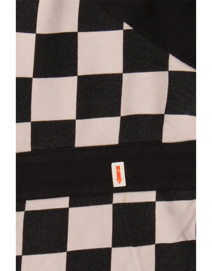 VANS Womens Oversized Crop Sweatshirt Jumper UK 10 Pequeno Preto Geométrico