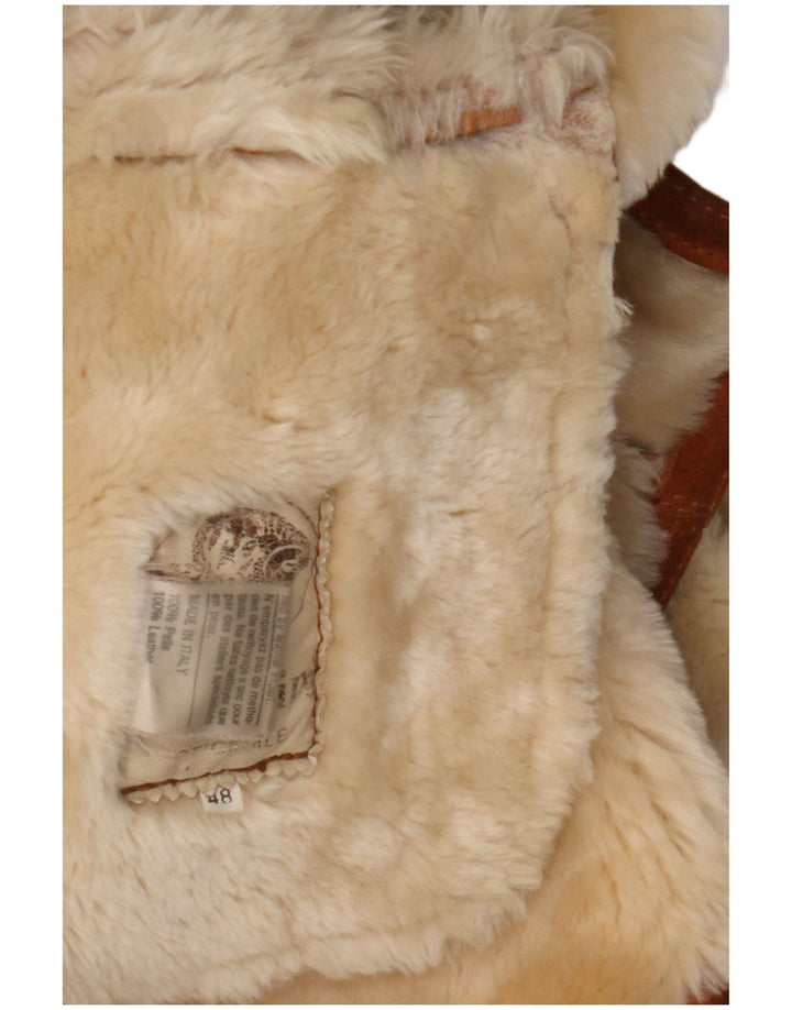 Casaco feminino vintage solto de corte IT 48 XL couro marrom