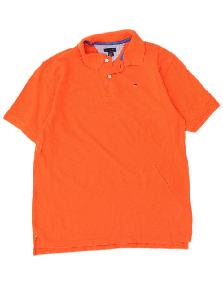 Camisa polo masculina Tommy Hilfiger 15-16 anos grande algodão laranja